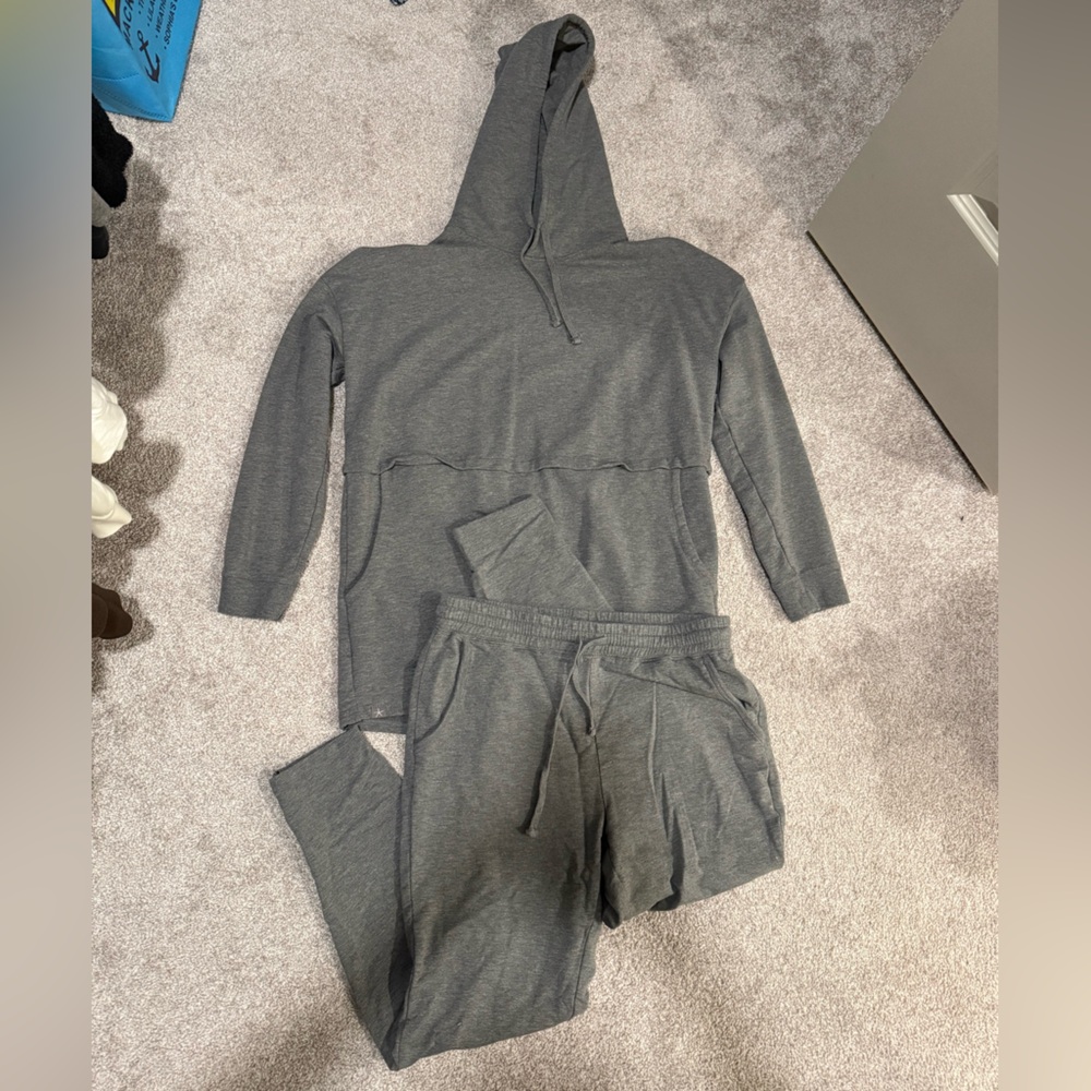 Barefoot Dreams Gray Hoodie and Sweatpants Set